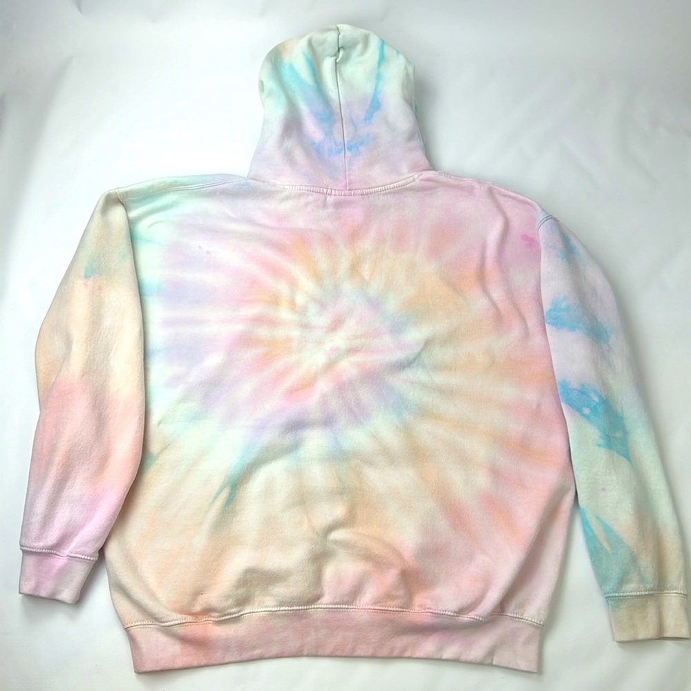Dreamsicle Pastel Tye Dye Hoodie. X-Large. Pastel Blue, Pink, Orange, Peach. - Picture 6 of 9